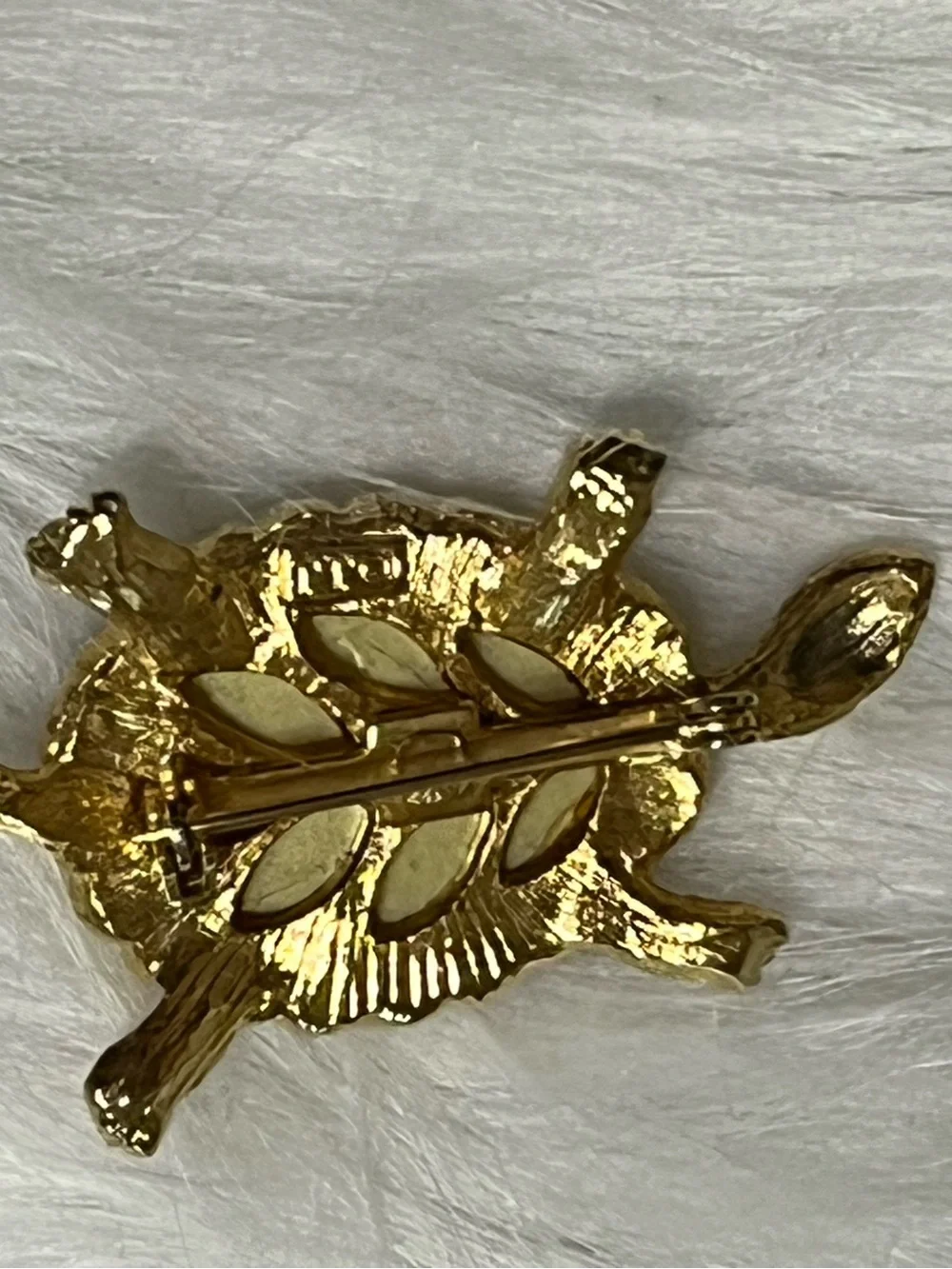 Vintage JJ Moonglow Turtle Brooch